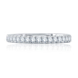 A. Jaffe Three-Quarter Diamond Pave Wedding Band with Quilted Interior