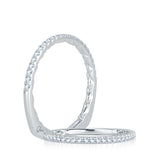 A. Jaffe Modified Vintage French Pave Quilted Wedding Band