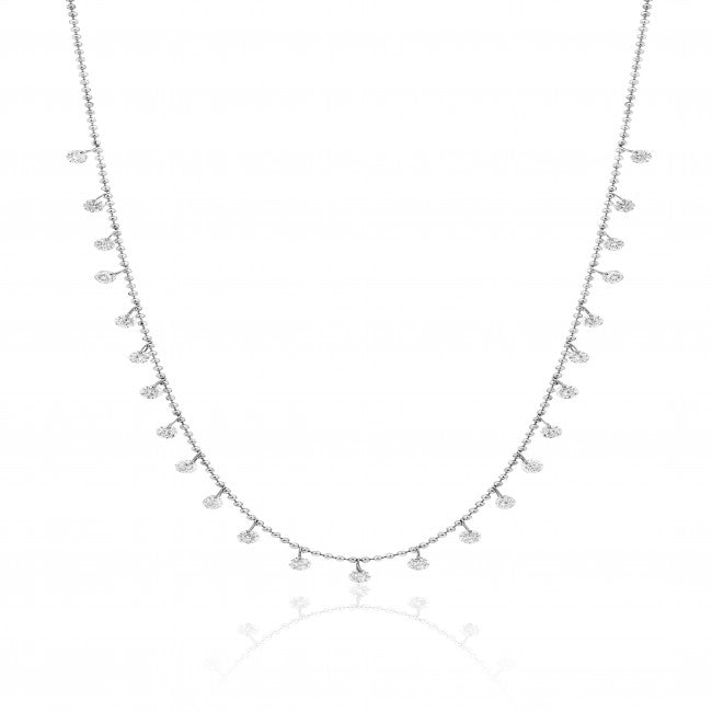 Brevani 14K White Gold Dashing Diamonds 24 Diamond 1.20 Ct Necklace