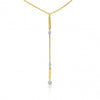 Brevani 14K Yellow Gold Dangling Bar Pierced Diamond Fashion Necklace