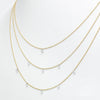 Brevani 14K Yellow Gold Triple Chain Convertible Dashing Diamonds Necklace