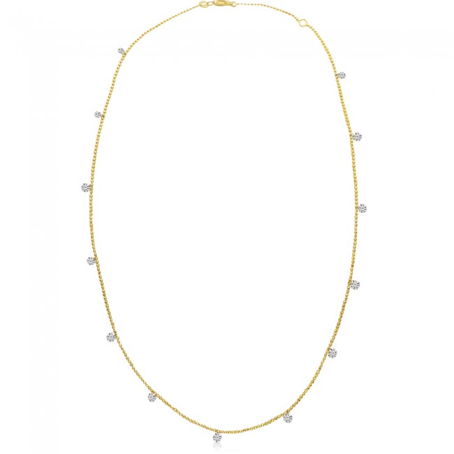 Brevani 14K Yellow Gold 1.30 Ct Diamond by the Yard Dashing Diamonds Necklace