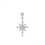 Brevani 14K White Gold Small Diamond Starburst Pendant