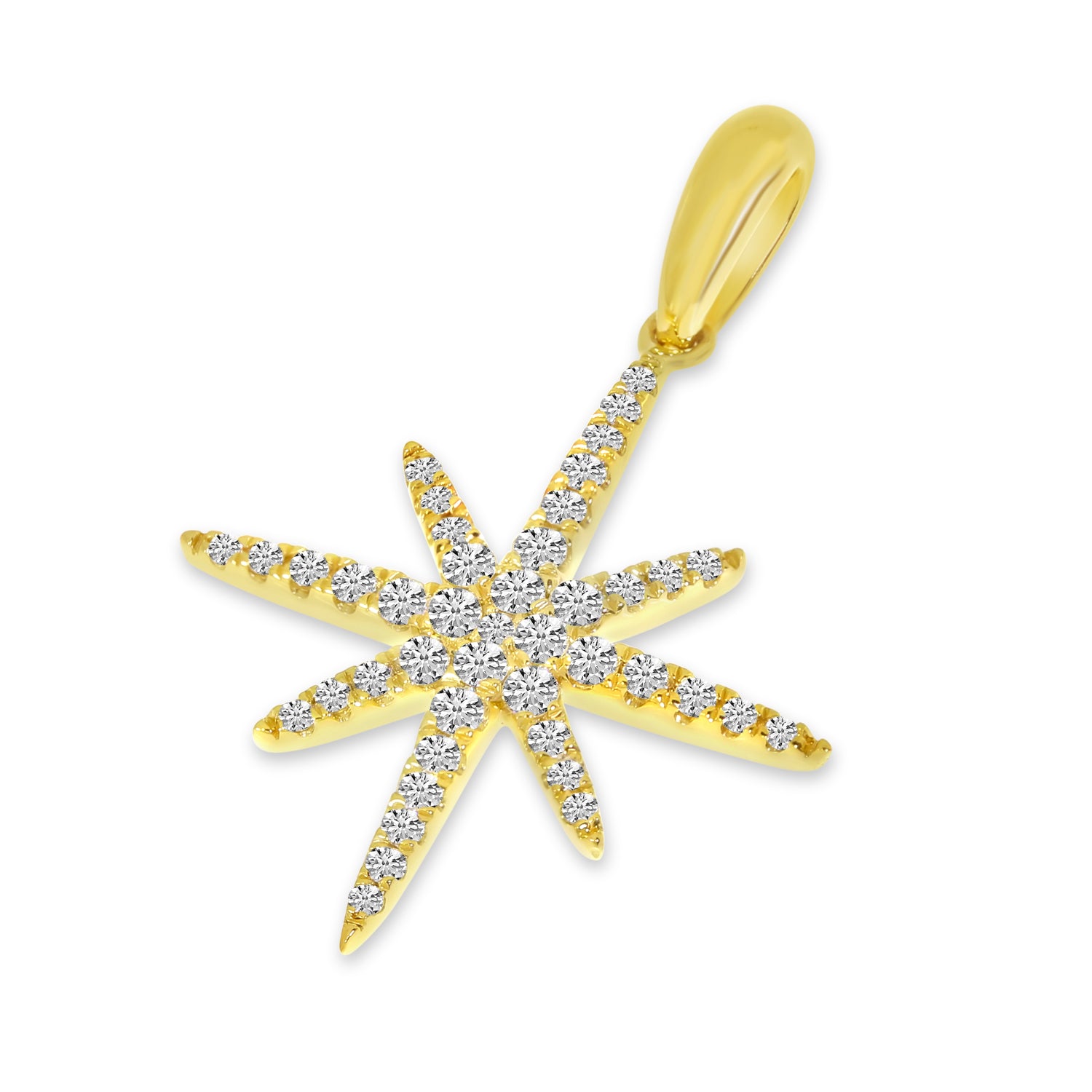 Brevani 14K Yellow Gold Diamond Starburst Pendant