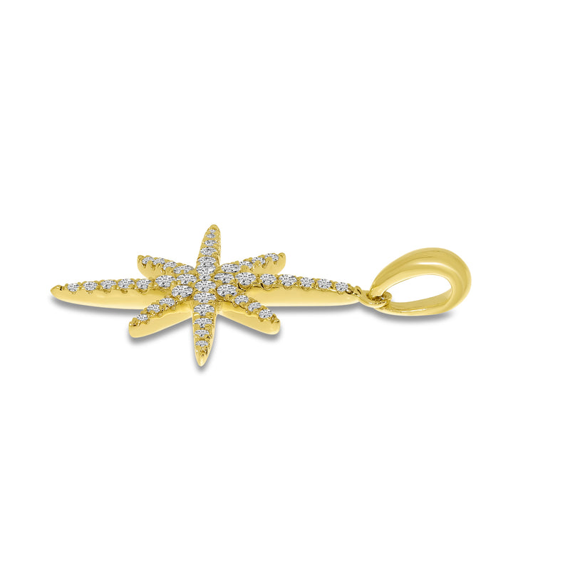 Brevani 14K Yellow Gold Diamond Starburst Pendant