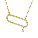 Brevani 14K Yellow Gold Dashing Diamond Open Paperclip Necklace