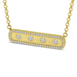 Brevani 14K Yellow Gold Diamond East 2 West Bar Necklace