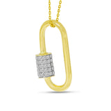 Brevani 14K Yellow Gold Diamond Lock Pendant