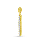 Brevani 14K Yellow Gold Diamond Bar Pendant