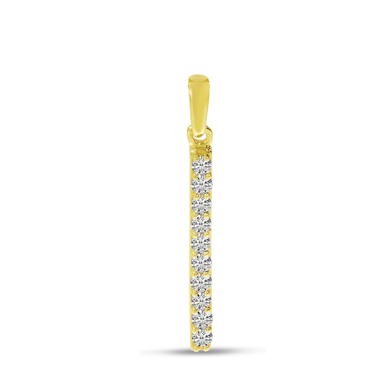 Brevani 14K Yellow Gold Diamond Bar Pendant