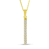 Brevani 14K Yellow Gold Diamond Bar Pendant