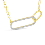 Brevani 14K Yellow Gold Double Paperclip Diamond Necklace