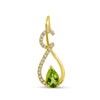 Brevani 14K Yellow Gold Teardrop Semi Precious Pear Diamond Pendant