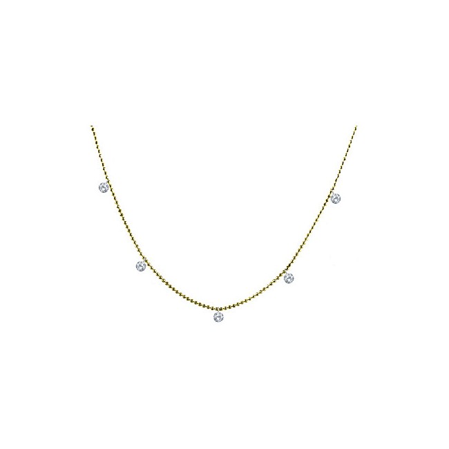 Brevani 14K Yellow Gold Diamond Dashing Diamonds 16 inch Necklace