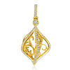 Brevani 14K Yellow Gold Cage Swirl Diamond Fashion Pendant