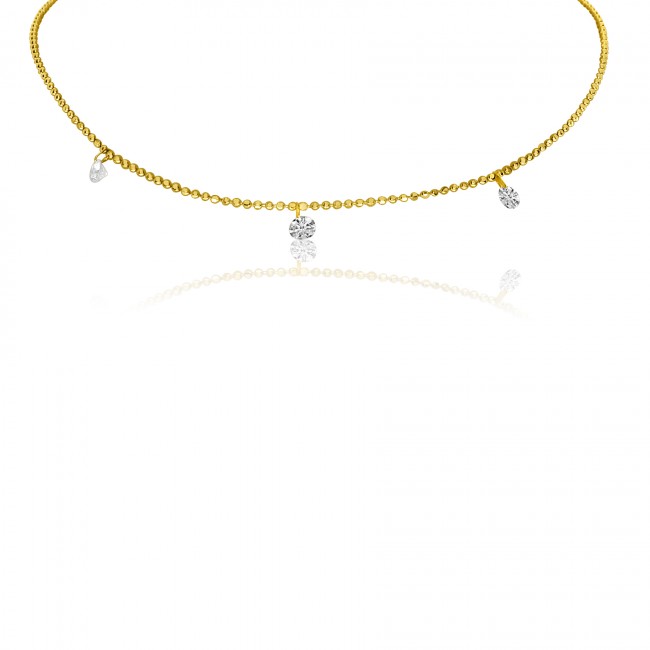 Brevani 14K Yellow Gold Diamond By the Yard .30 Ct Dashing Diamond 18 inch Necklace