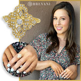 Brevani 14K Yellow Gold Art Deco Diamond Ring
