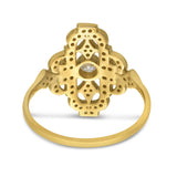 Brevani 14K Yellow Gold Art Deco Diamond Ring