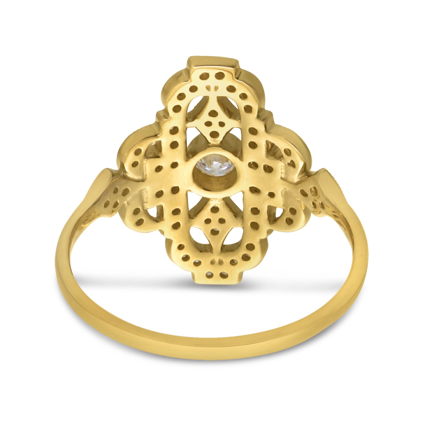 Brevani 14K Yellow Gold Art Deco Diamond Ring