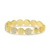 Brevani 14K Yellow Gold Diamond and Gold Brushed Bubble Ring