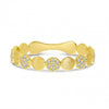 Brevani 14K Yellow Gold Diamond and Gold Brushed Bubble Ring