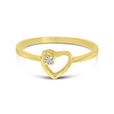 Brevani 14K Yellow Gold Petite Diamond Heart Ring