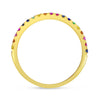 Brevani 14K Yellow Gold Genuine Rainbow Sapphire Band