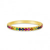 Brevani 14K Yellow Gold Genuine Rainbow Sapphire Band