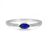 Brevani 14K White Gold East West Sapphire and Diamond Precious Marquise Ring