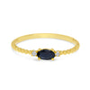 Brevani 10K Yellow Gold East To West Oval Sapphire Birthstone Ring