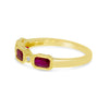 Brevani 14K Yellow Gold Triple Ruby Oval Ring