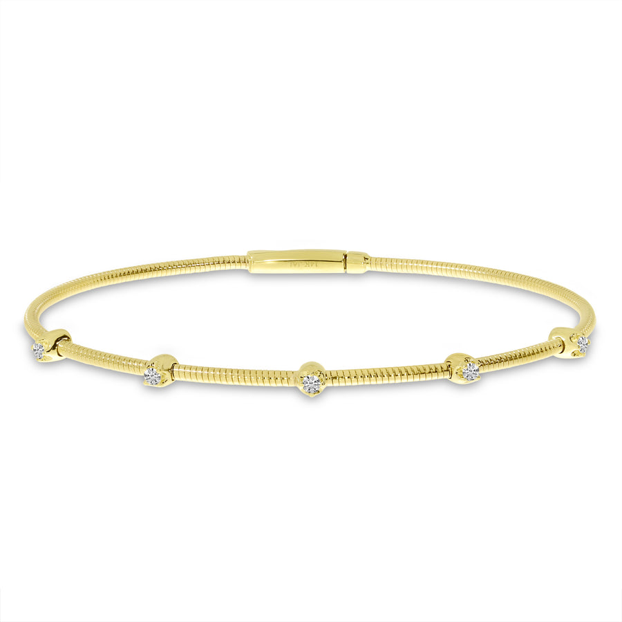 Brevani 14K Yellow Gold Diamond Flexible Bracelet