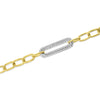Brevani 14K Yellow Gold Diamond Center Paperclip Link Bracelet
