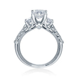 Verragio 14k White Gold Renaissance 3 Stone Engagement Rings