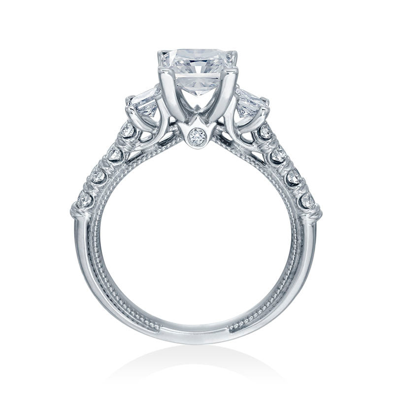 Verragio 14k White Gold Renaissance 3 Stone Engagement Rings