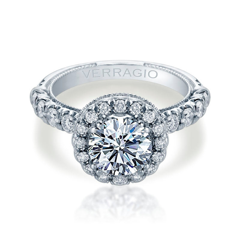 Verragio 14k White Gold Renaissance Halo Engagement Ring