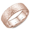 Crownring Wedding Band Rose Gold Carved 8.00mm