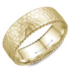 Crownring Wedding Band Yellow Gold Carved 8.00mm