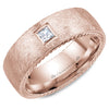 Crownring Wedding Band Rose Gold With 1 PR, TCW 0.15ct Diamond 8.00mm