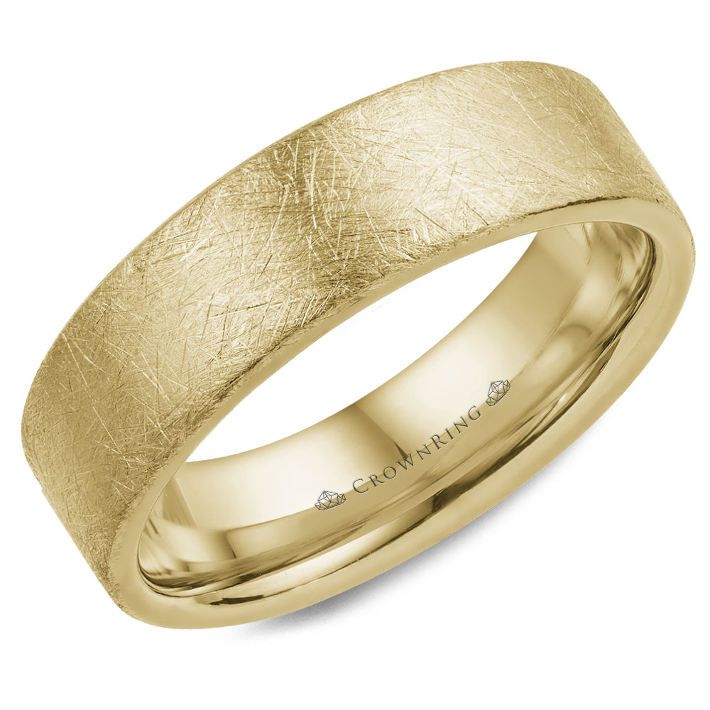 Crownring Wedding Band Yellow Gold Classic 6.00mm