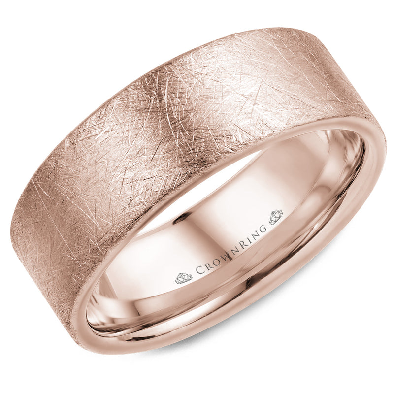 Crownring Wedding Band Rose Gold Classic 8.00mm