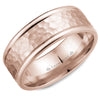 Crownring Wedding Band Rose Gold Carved 8.00mm