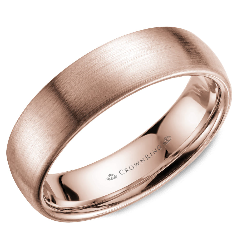 Crownring Wedding Band Rose Gold Classic 6.00mm