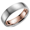 Crownring Wedding Band White and Rose Gold Classic 6.00mm