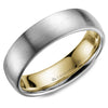 Crownring Wedding Band White and Yellow Gold Classic 6.00mm