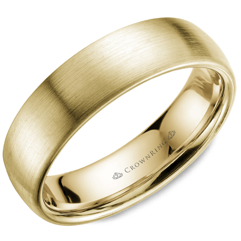 Crownring Wedding Band Yellow Gold Classic 6.00mm