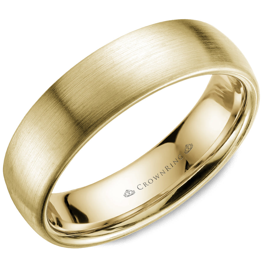 Crownring Wedding Band Yellow Gold Classic 6.00mm