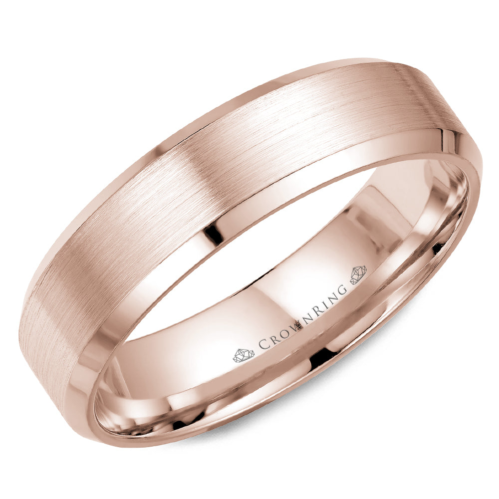 Crownring Wedding Band Rose Gold Classic 6.00mm