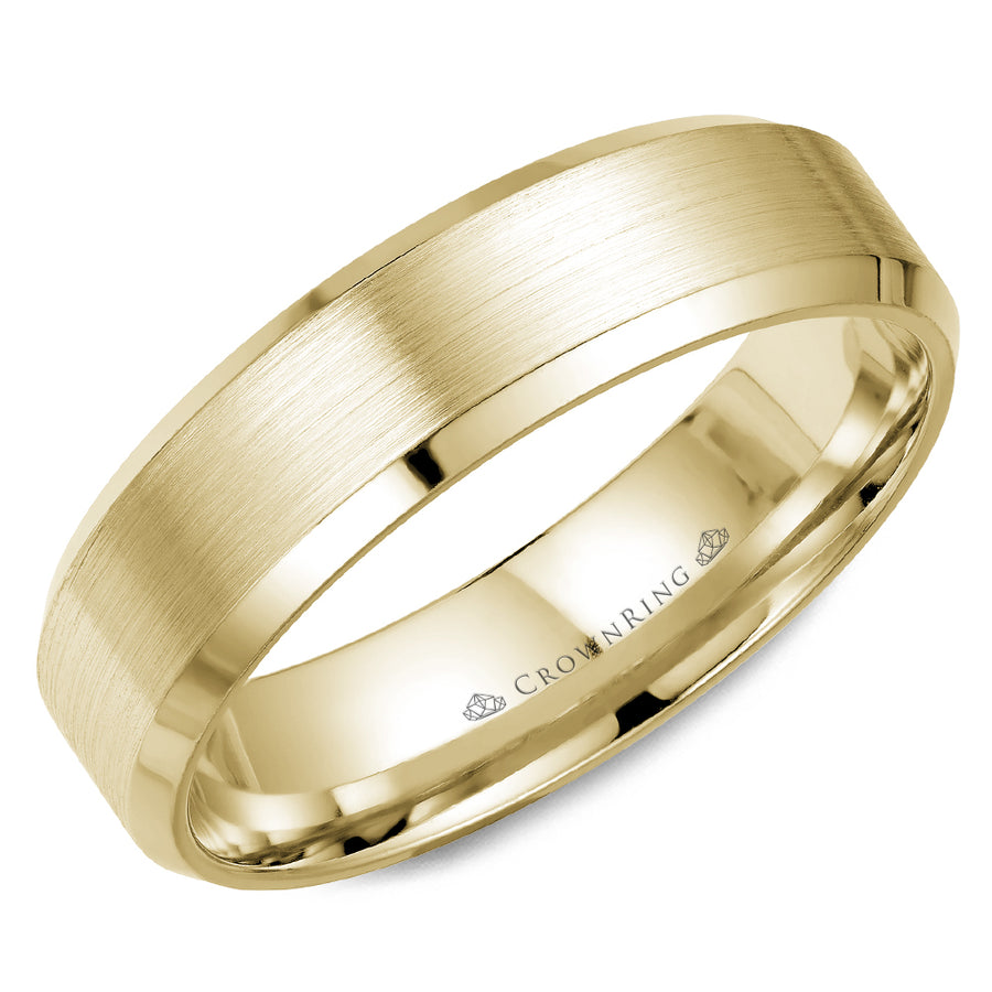 Crownring Wedding Band Yellow Gold Classic 6.00mm