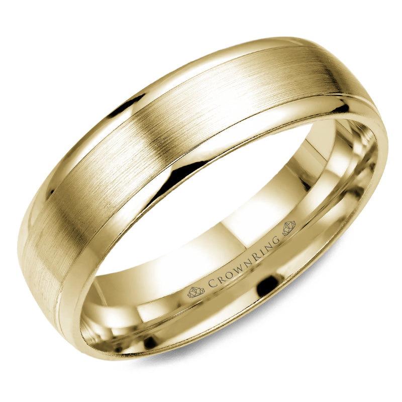 Crownring Wedding Band Yellow Gold Classic 6.00mm